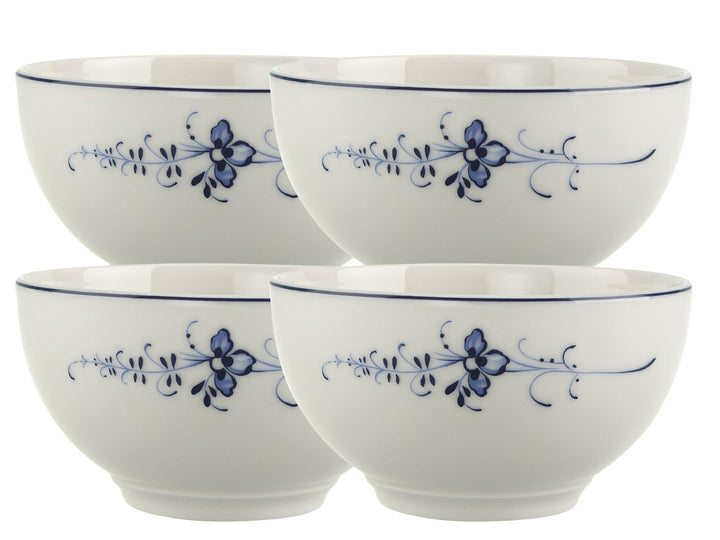 Villeroy &amp; Boch Vieux Luxembourg Schalen 4er Set, 750 ml, Bol mit blauem Dekor, Premium Porzellan, W