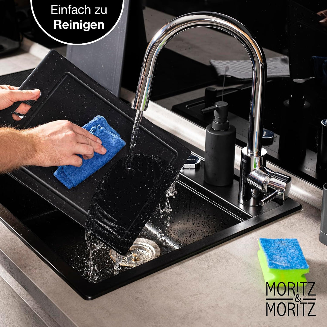 Moritz &amp; Moritz 4x Schneidebrett Kunststoff Set in 2 Grössen - Schneidebretter BPA frei - Küchenbret