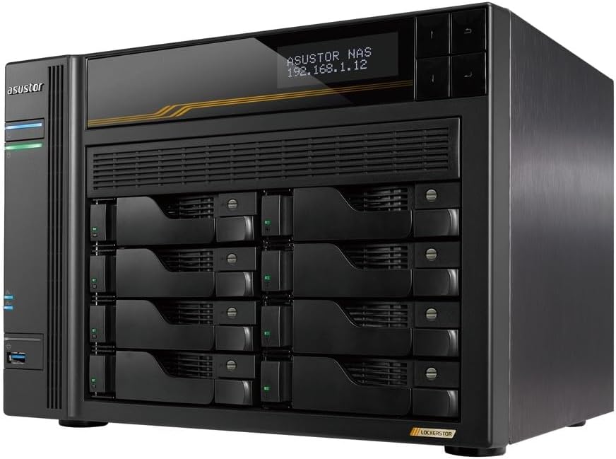 Asustor Lockerstor 8 Gen3 AS6808T 8 Bay NAS Netzwerkspeicher, AMD Ryzen Quad-Core 2.3 GHz, 16GB RAM
