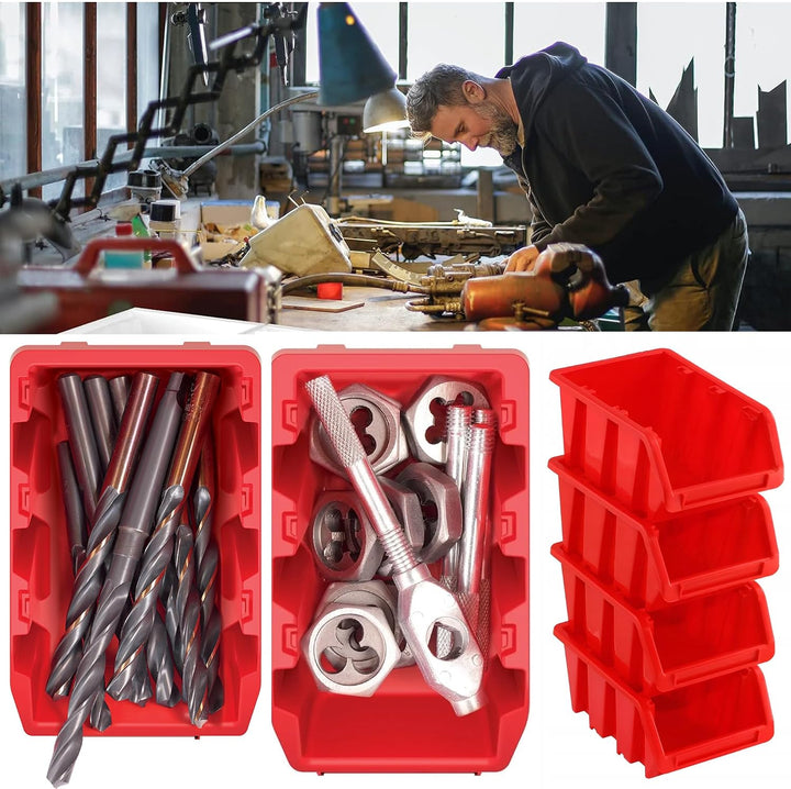 Werkstatt-Stapelkiste, Stapelbox aus PP Kunststoff, Sichtbox Stapelbox, Lagerboxen für Werkzeugswand