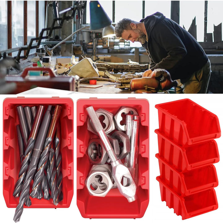 Werkstatt-Stapelkiste, Stapelbox aus PP Kunststoff, Sichtbox Stapelbox, Lagerboxen für Werkzeugswand