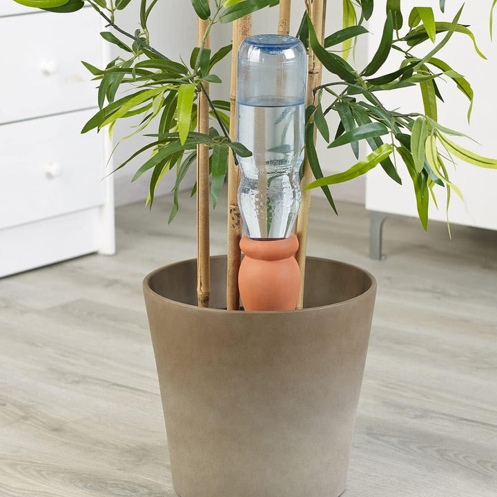 Royal Gardineer Wasserspender Pflanzen: 6er-Set 2in1-Terracotta-Wasserspender für Topfpflanzen (Wass