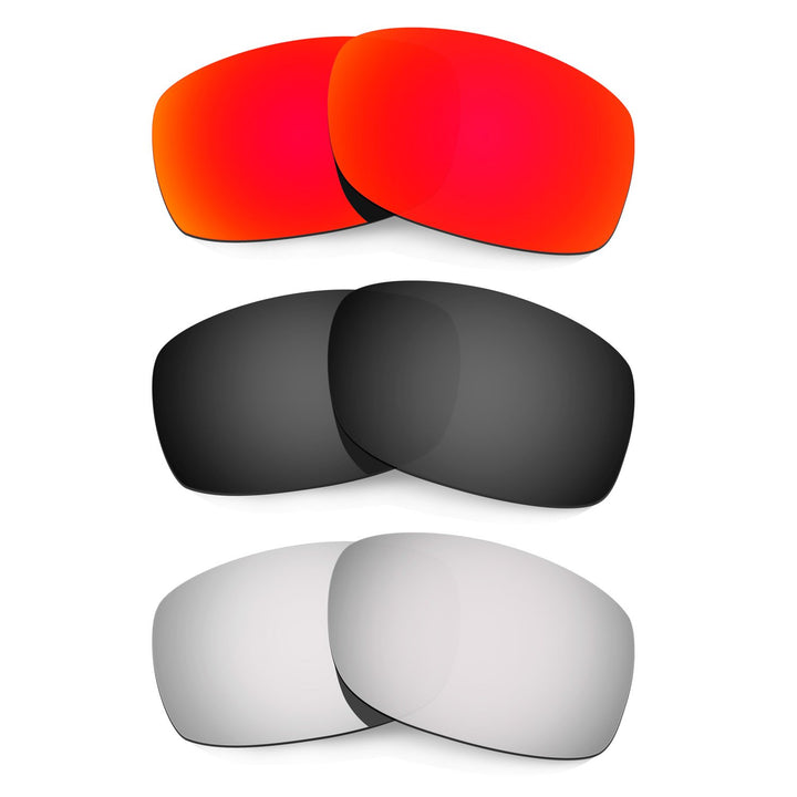 HKUCO Mens Replacement Lenses For Oakley Fives Squared Sunglasses Red/Black/Titanium, Red/Black/Tita