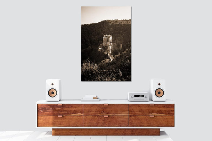 deyoli Märchenschloss Format: 80x60 Effekt: Sepia als Leinwandbild, Motiv fertig gerahmt auf Echthol