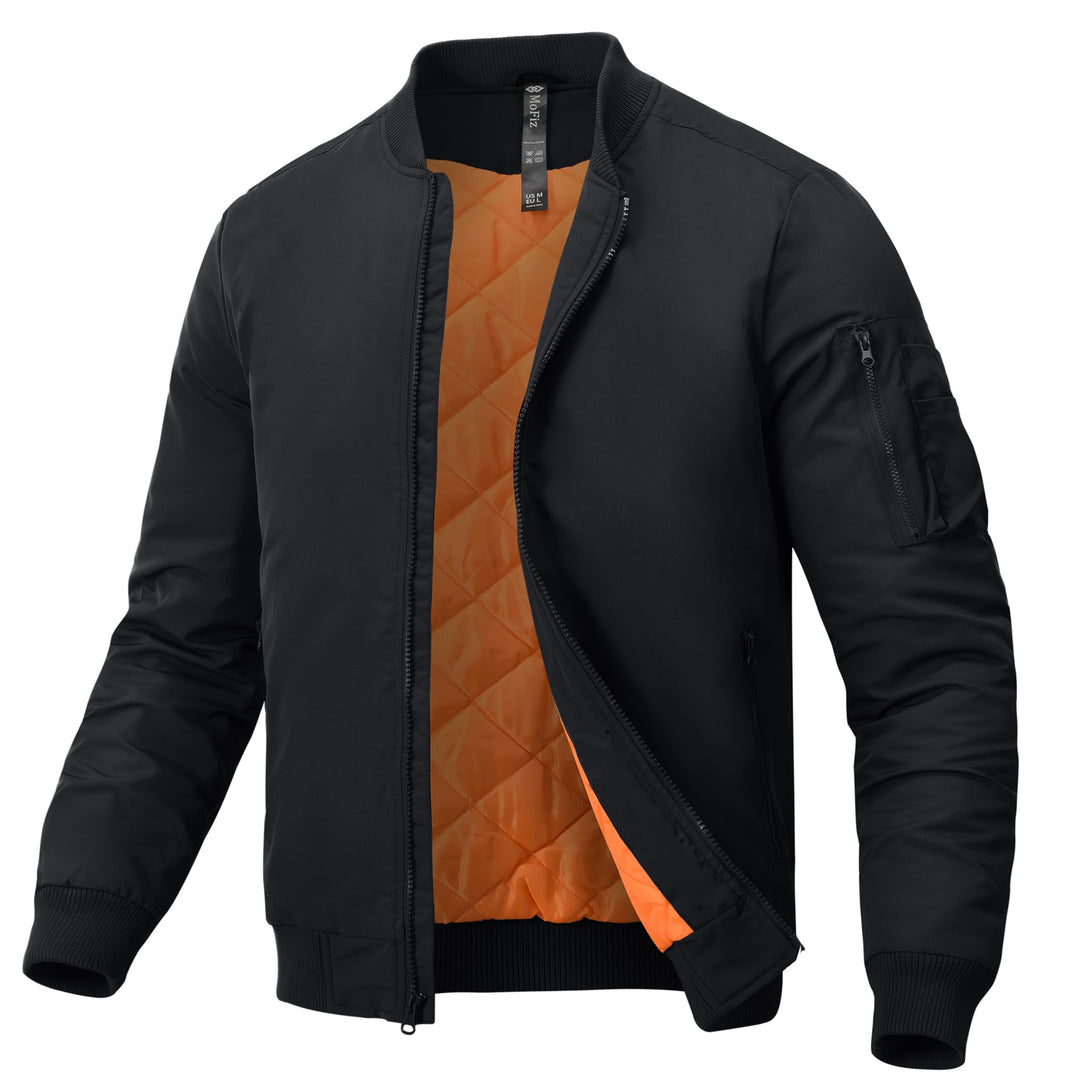 MoFiz Bomberjacke Herren Warm Gefüttert Winterjacke Übergangsjacke US Fliegerjacke Militär Bomber St
