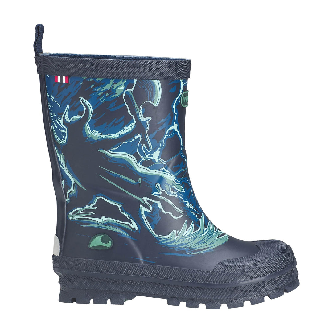 Viking Unisex Kinder Jolly PrintGummistiefel 30 EU Navy Bluegreen, 30 EU Navy Bluegreen