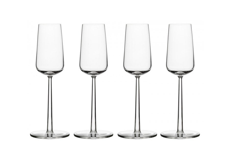 Iittala Essence 4 Champagnergläser, Glas, Transparent, 4 Stück (1er Pack), 4