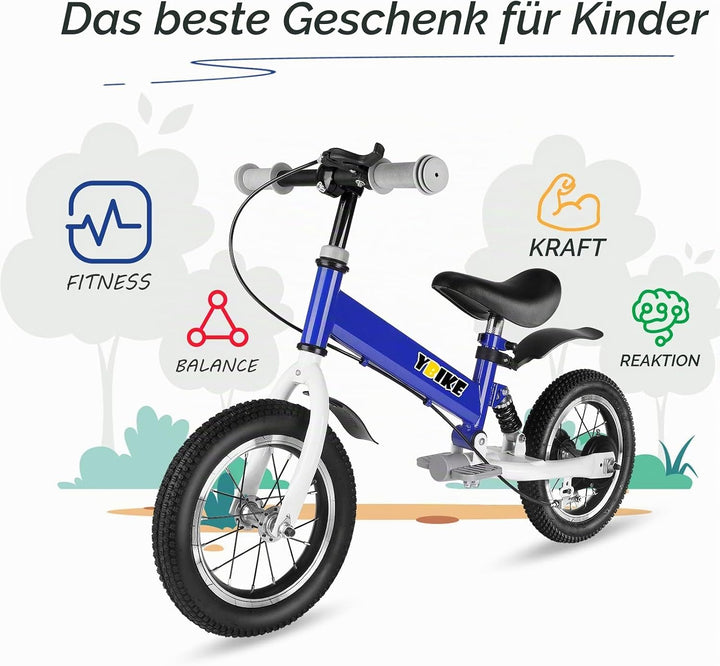 YBIKE Laufrad 2 in1, kinderfahrrad Mit Pedalen, Stossdämpfern, Schutzblechen,12 14 Zoll laufräder Ge
