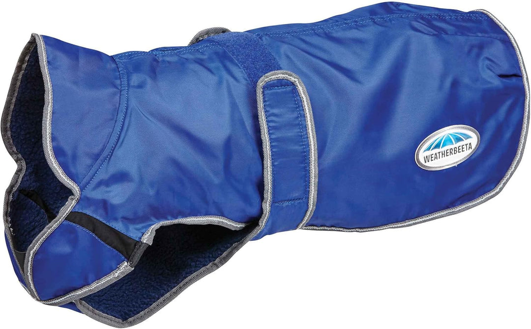 WeatherBeeta Hundemantel ComFiTec Windbreaker Free - 75 cm - Dunkelblau-Silber 30" Dunkelblau/grau/w