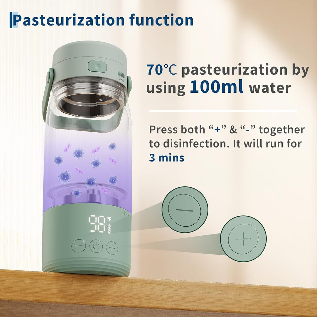 Baby Flaschenwärmer Unterwegs, Mobiler Milcherwärmer Mit Akku, 500ml, LED-Anzeige, 1°c Präzise Kontr