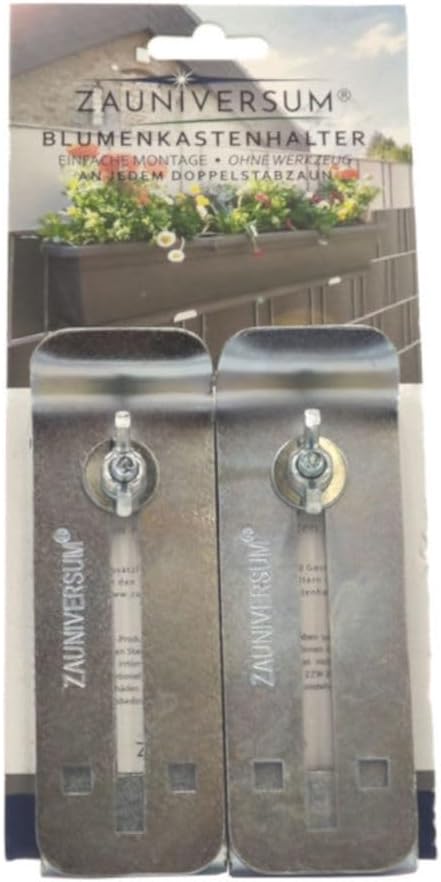 ZAUNIVERSUM Blumenkastenhalter für Ihren Doppelstabmattenzaun - Die Neue Blumenkastenhalterung
