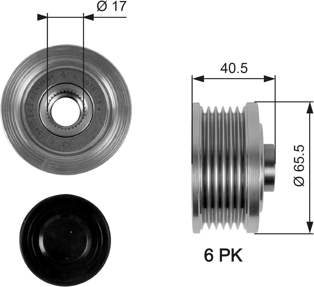GATES Generator-Freilaufriemenscheib OAP7032