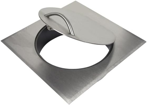 Wäscheschacht-Einwurftür Klappe Deckel STYLO SQUARE (Edelstahl) Ø 300 mm