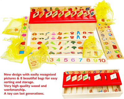 Toys of Wood Oxford Montessori Lernspielzeug - Sortieren, Vergleichen und Lernen - 8 Objektkategorie
