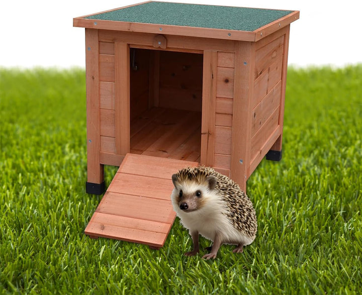 Melko Igelhaus Winterfest mit Boden und wetterfesten Dach Häuschen für Igel mit klappbarem Deckel 50