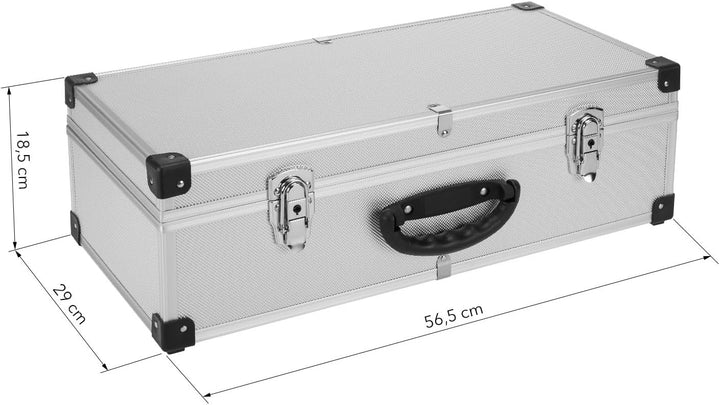 anndora CD Koffer für 80 Standard CD Cases - 56,5 x 29 x 18,5 cm - Silber 80 CD's silber, 80 CD's si