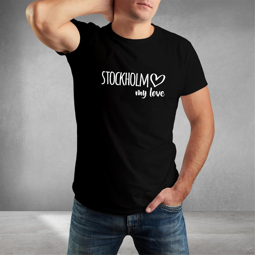 huuraa Herren T-Shirt Stockholm My Love Bio Baumwolle Fairtrade Oberteil Grösse S-3XL für alle Fans