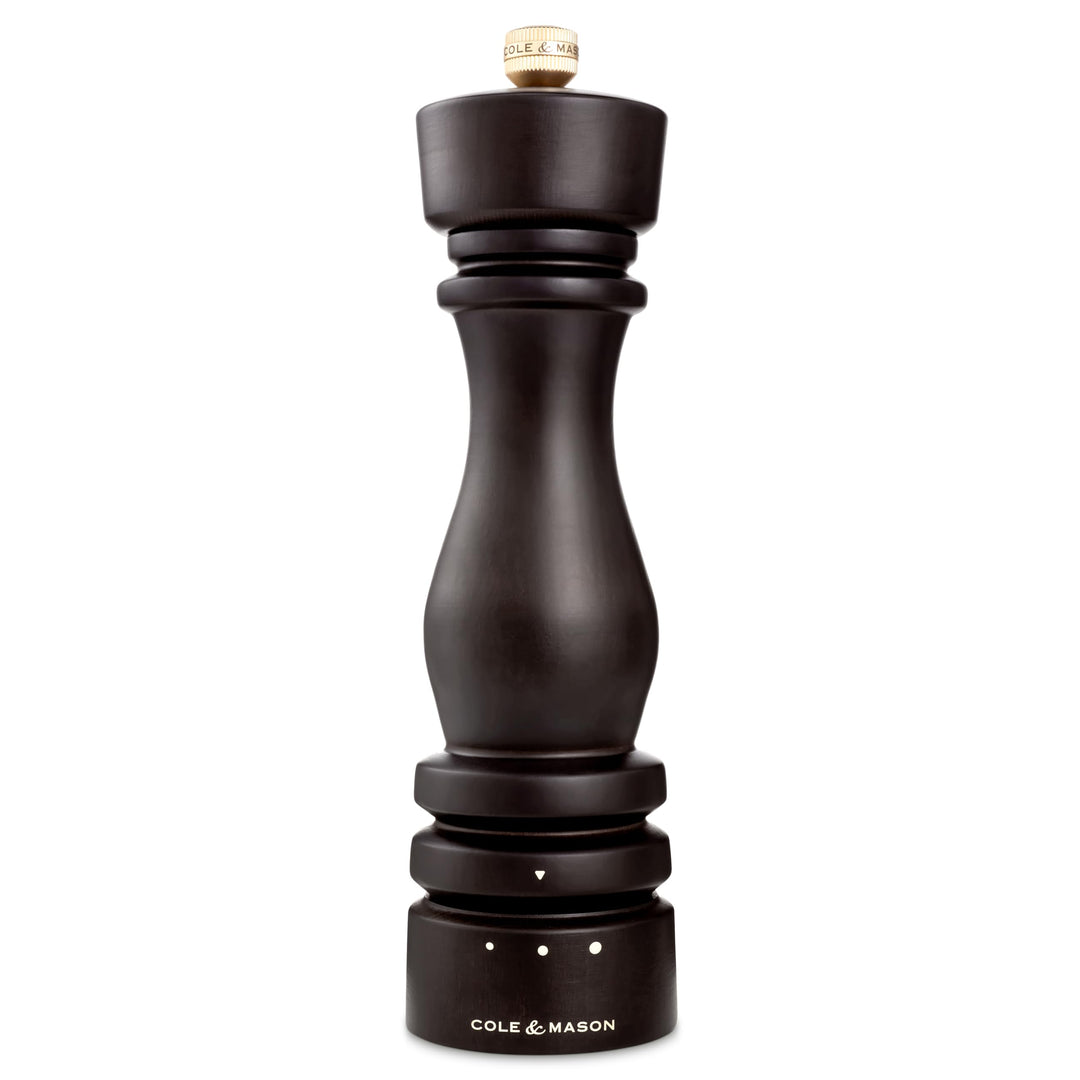 Cole & Mason London Salzmühle Holz 22 cm, Einstellbarem Mahlgrad, Keramikmahlwerk, Manuelle Gewürzmü