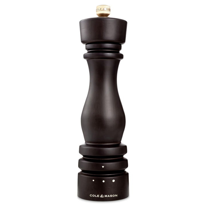 Cole & Mason London Salzmühle Holz 22 cm, Einstellbarem Mahlgrad, Keramikmahlwerk, Manuelle Gewürzmü