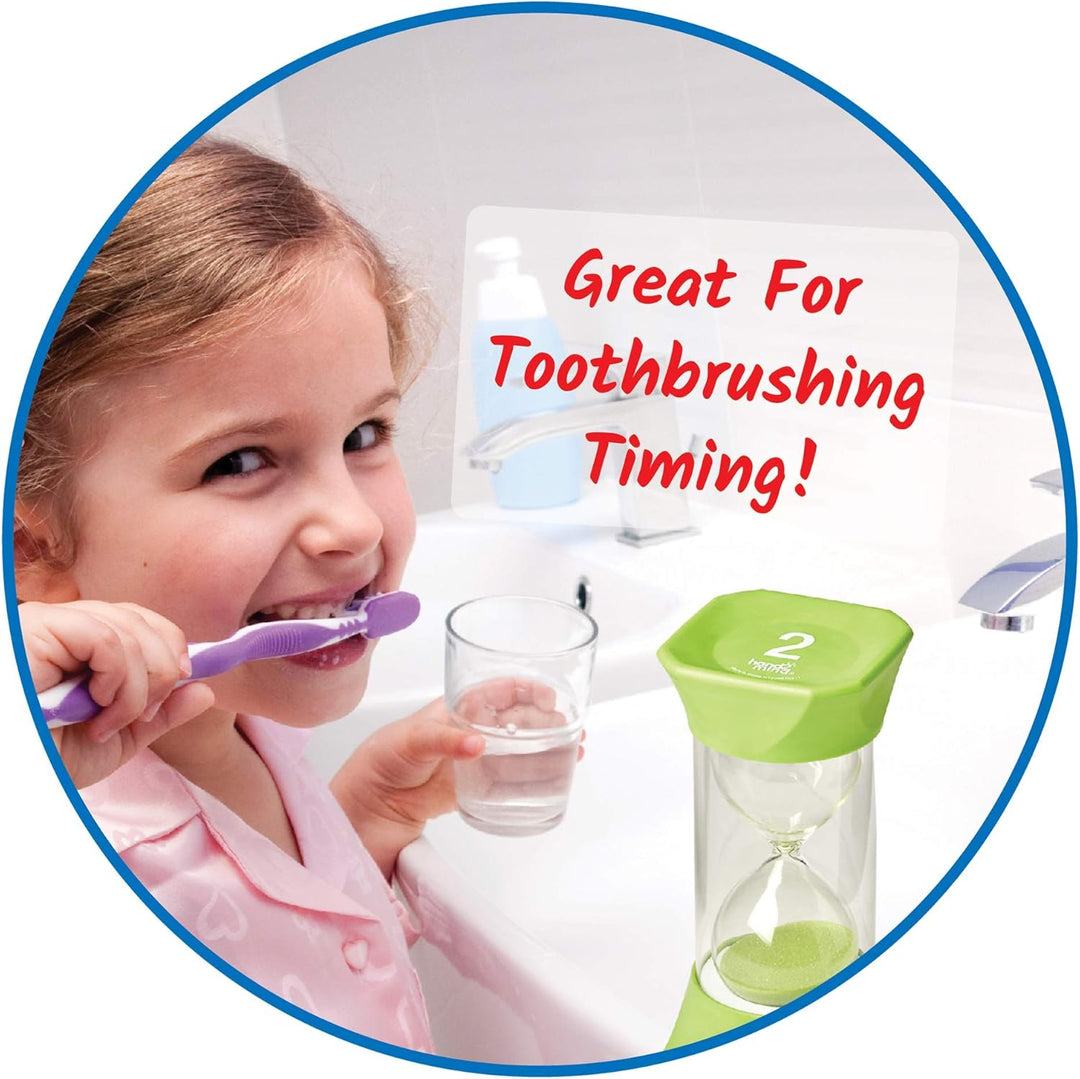 Learning Resources Jumbo-Sanduhr, 2-Minuten-Sanduhr mit gummierten weichen Endkappen, für ruhige Pau
