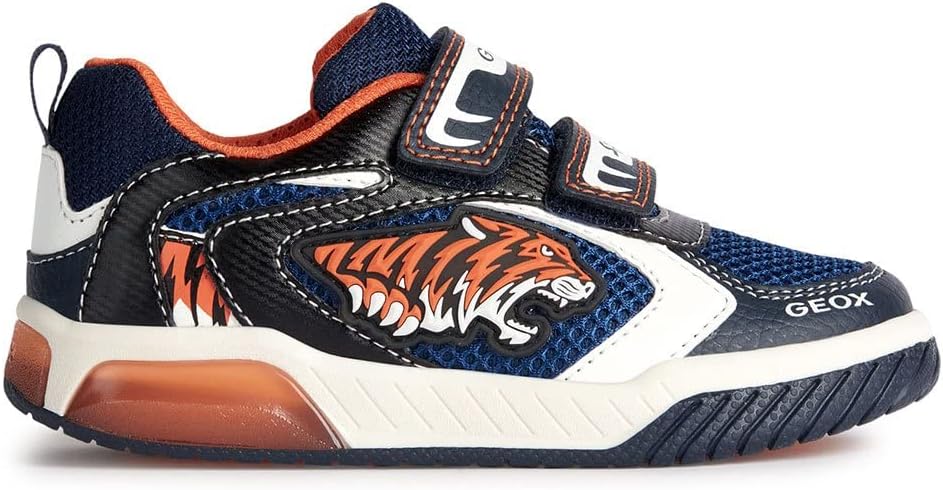 Geox Jungen J Inek Boy Sneaker 30 EU Navy Orange, 30 EU Navy Orange