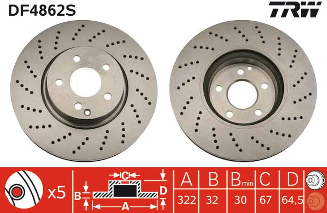 TRW AUTOMOTIVE AFTERMARKET DF4862S Bremsscheibe - (Paar)