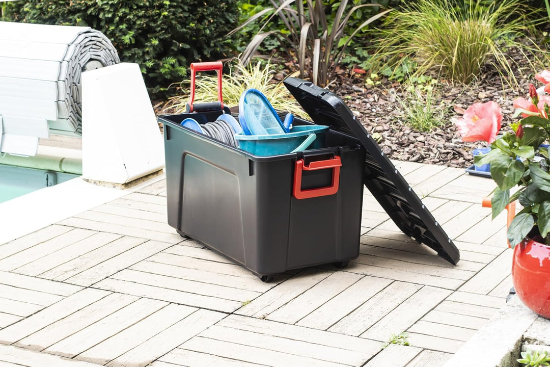 Iris Ohyama, grosse Kunststoff-Aufbewahrungsbox, 110 l Garagen-Aufbewahrungsbox, 2er-Set, SIA-110, s