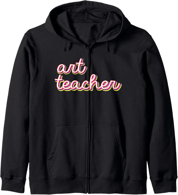 Art Teacher Retro Rainbow First Day of School Gift Kapuzenjacke