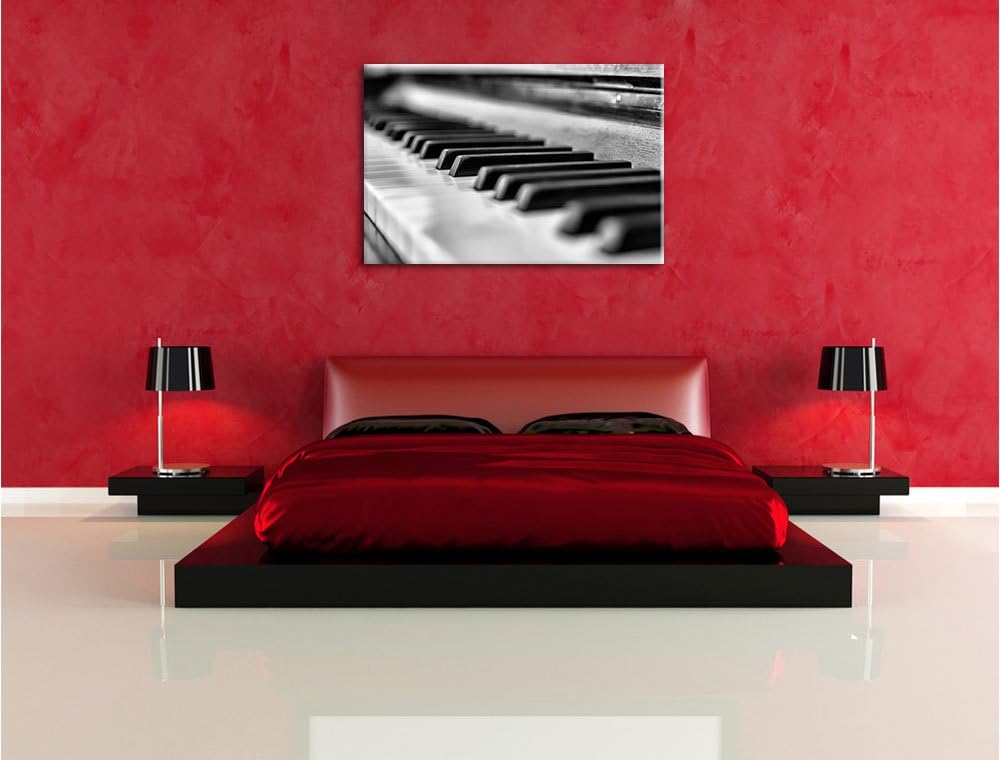 Pixxprint Elegantes Klavier als Leinwandbild/Grösse: 100x70 / Wandbild/Kunstdruck/fertig bespannt, 1