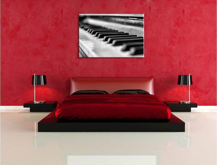 Pixxprint Elegantes Klavier als Leinwandbild/Grösse: 100x70 / Wandbild/Kunstdruck/fertig bespannt, 1