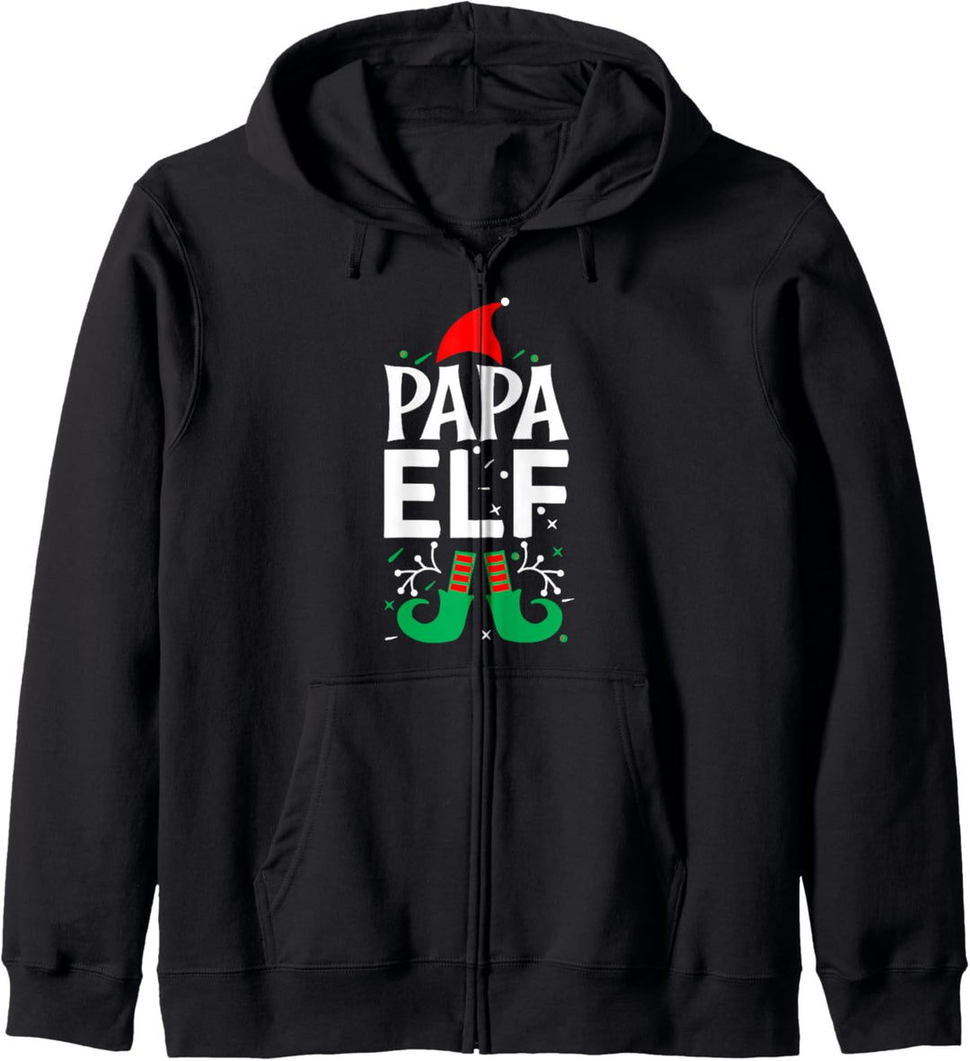 Papa Elf süsse Elfenmütze und Stiefel Weihnachten Urlaub Kostüm Kapuzenjacke