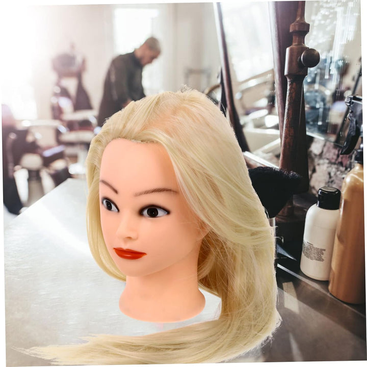 Friseur Mannequinkopf mit Halterung aus Hitzebeständiger Faser für Haarstyling und Extensions im Bea
