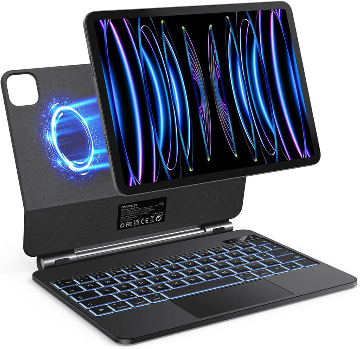OMOTON Tastatur Hülle für iPad Air 6 11 Zoll 2024, iPad Pro 11 4/3/2/1 Gen, Air 5/4 10.9 Zoll, Magic