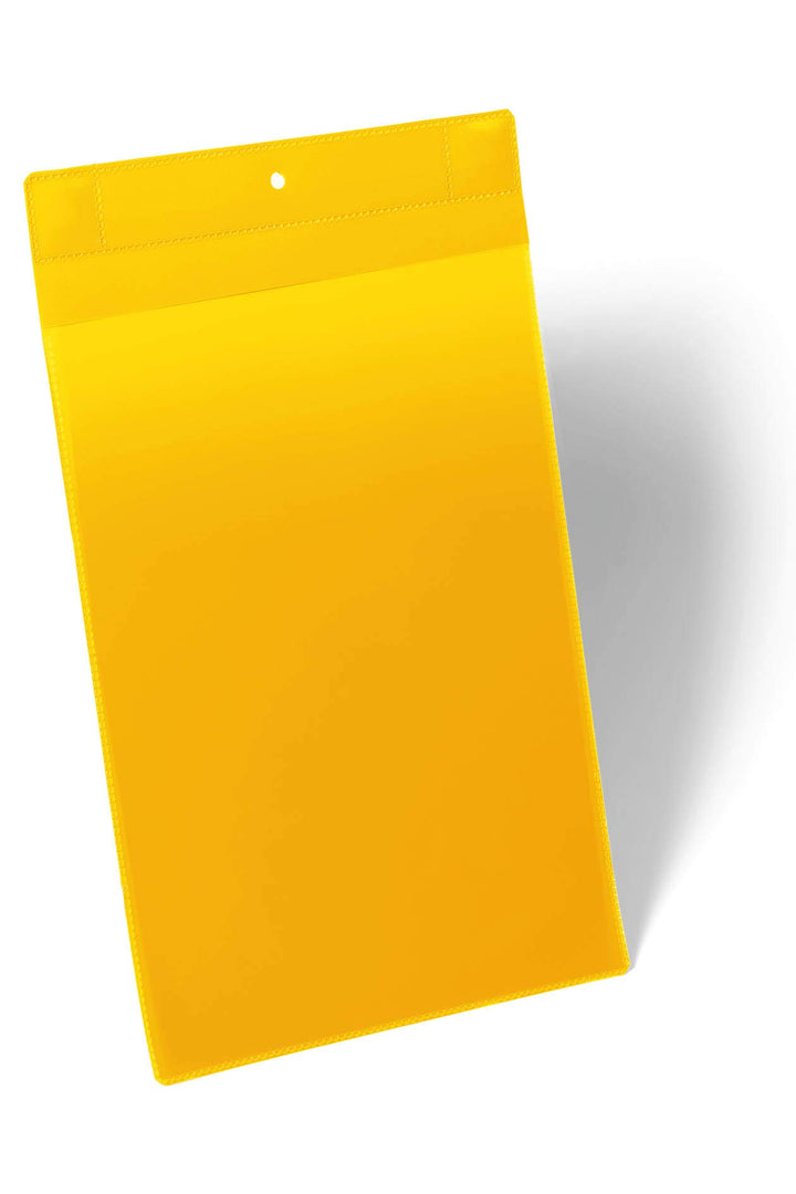 Durable Magnetische Kennzeichnungstasche Extra Stark A4 hoch, Packung à 10 Stück, Gelb, 174704 A4 Ho