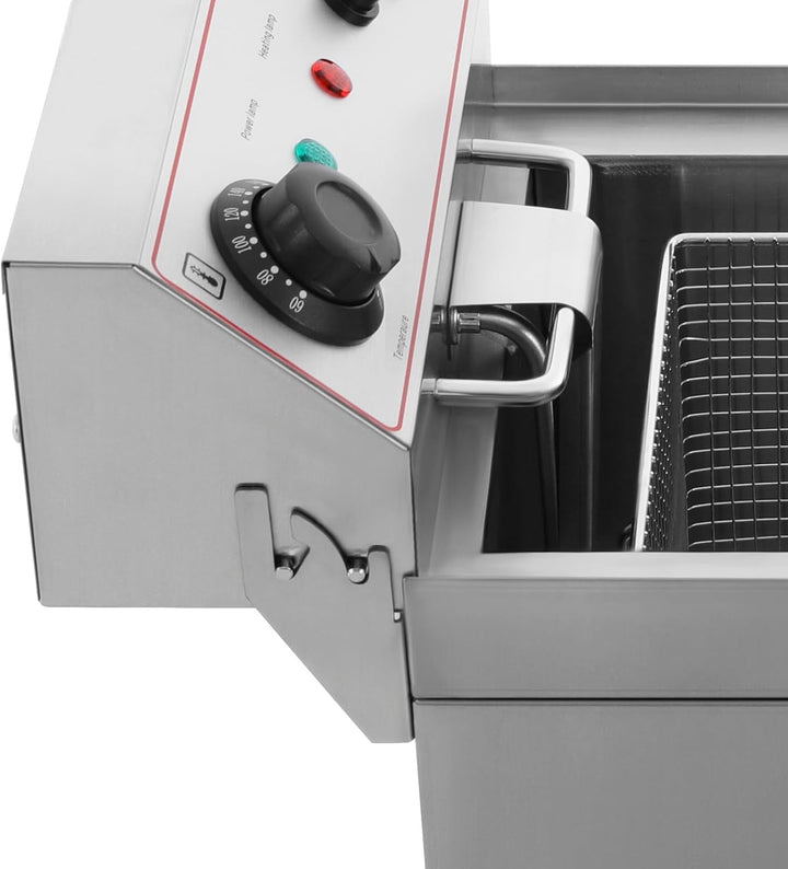 Elektrofritteuse 3000W 10L Catering Fritteuse 30x50x35cm Edelstahl Elektrofritteuse mit Korb Einzyli