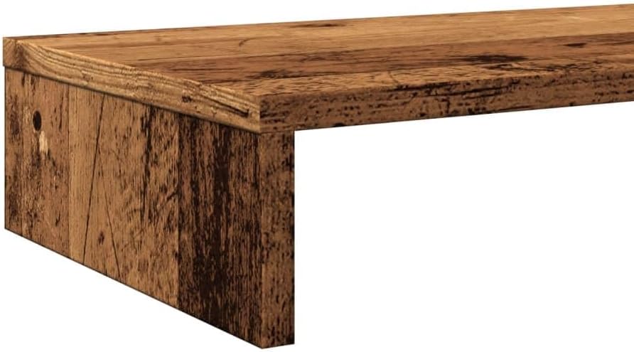 vidaXL Monitorständer Altholz-Optik 100x27x10 cm Holzwerkstoff
