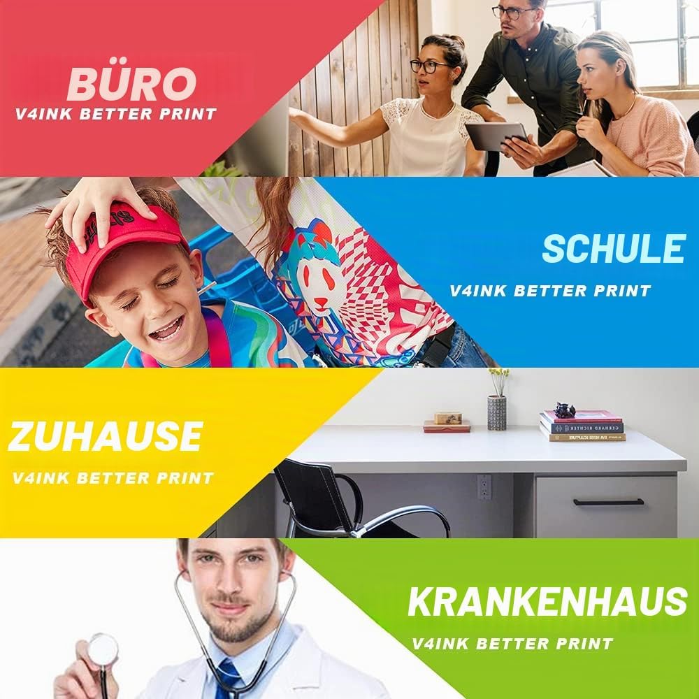 v4ink CB540A 125A wiederaufbereitete Tonerkartuschen, kompatibel für HP 125A CB540A CB541A CB542A CB
