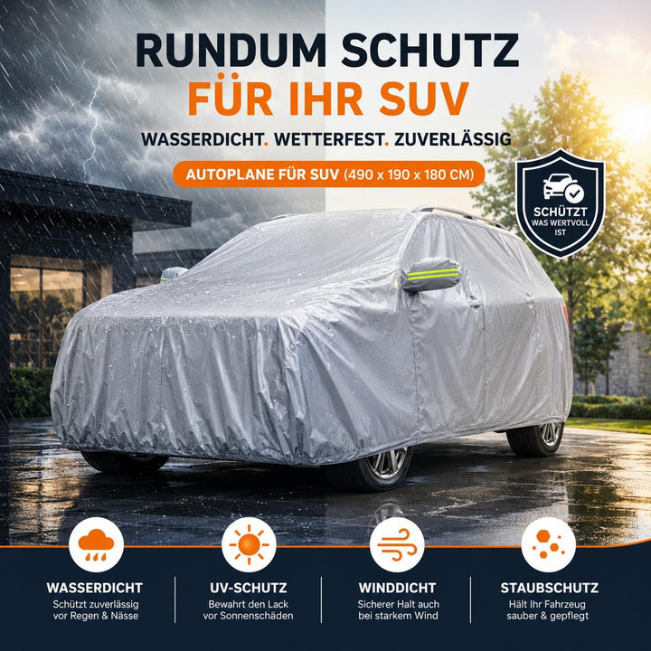 SUV wasserdichte Autoschutzhülle für Schutz &amp; Abdeckung von Auto, PKW - Fahrzeug: Autoplane in Einhe