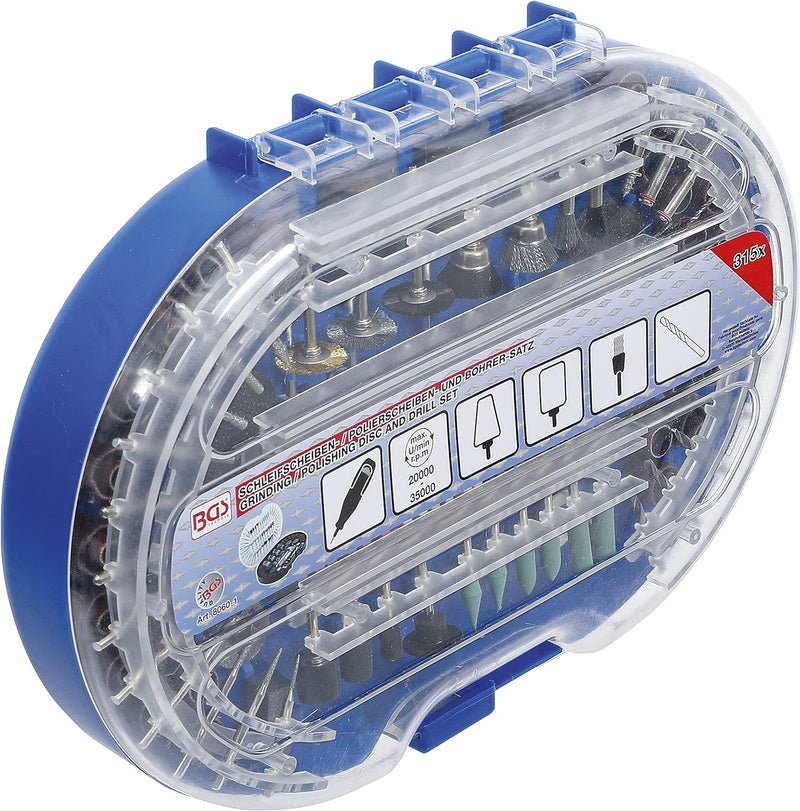 BGS 8060-1 | Schleifscheiben- / Polierscheiben- und Bohrer-Satz für Hochgeschwindigkeits-Drehwerkzeu