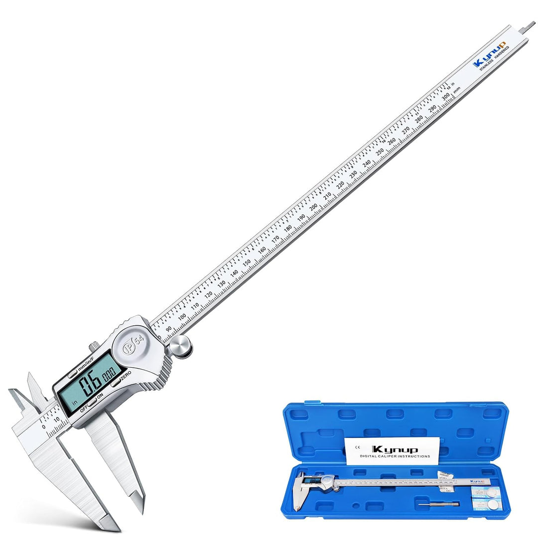Kynup Digitaler Messschieber, 300mm Messschieber aus Edelstahl, spritzwassergeschütztes IP54-Design,