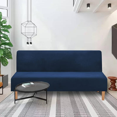 Mingfuxin Armlose Schlafsofabezüge, Stretch-Samt Futon Couchbezug Dicke weiche gemütliche Sofa Schon