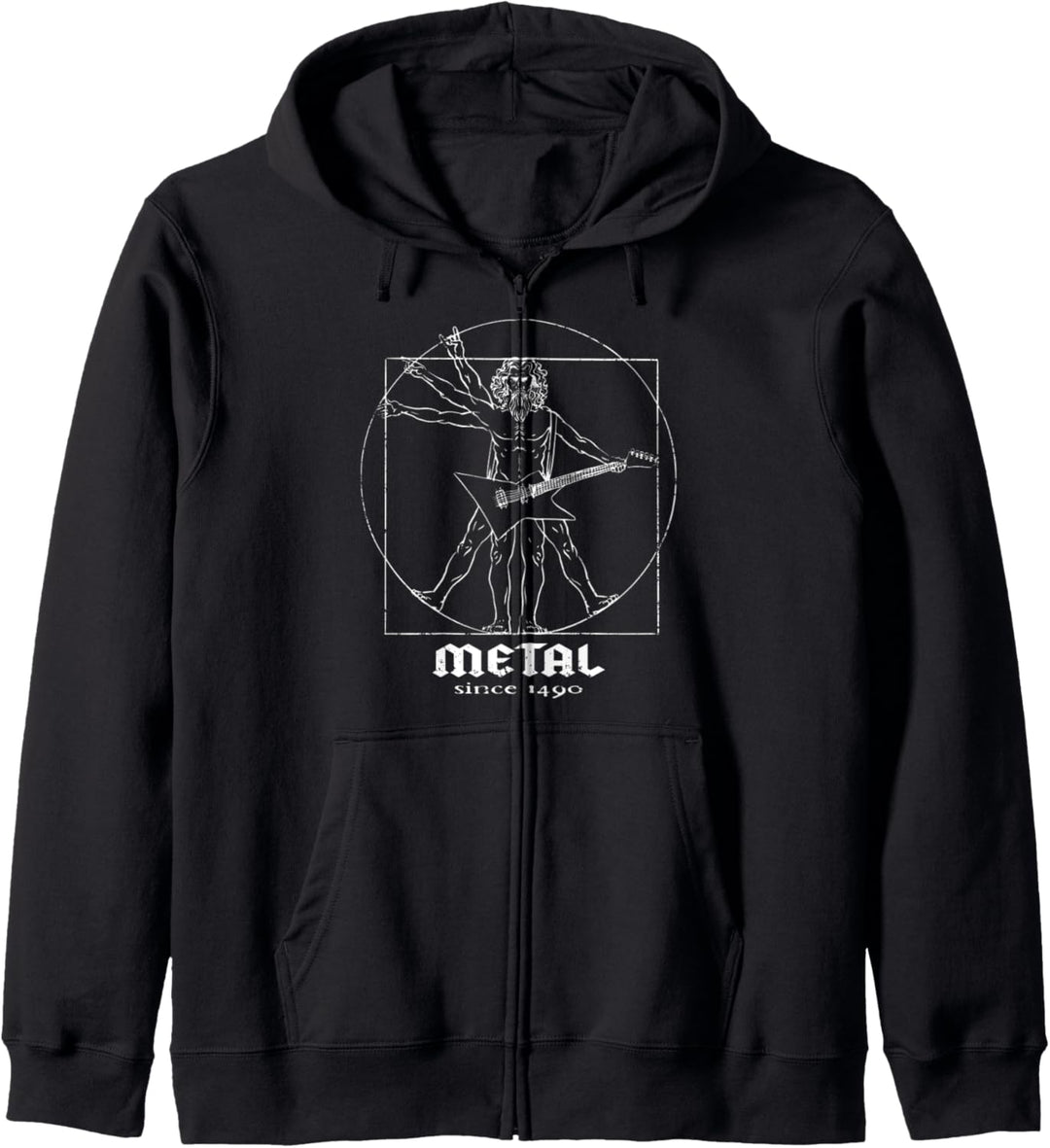 Metal Since 1490 I Vitruvianischer Mensch I Metal Gitarrist Kapuzenjacke