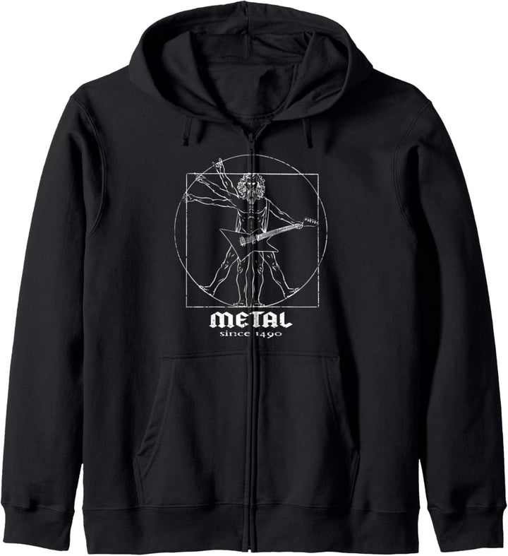 Metal Since 1490 I Vitruvianischer Mensch I Metal Gitarrist Kapuzenjacke
