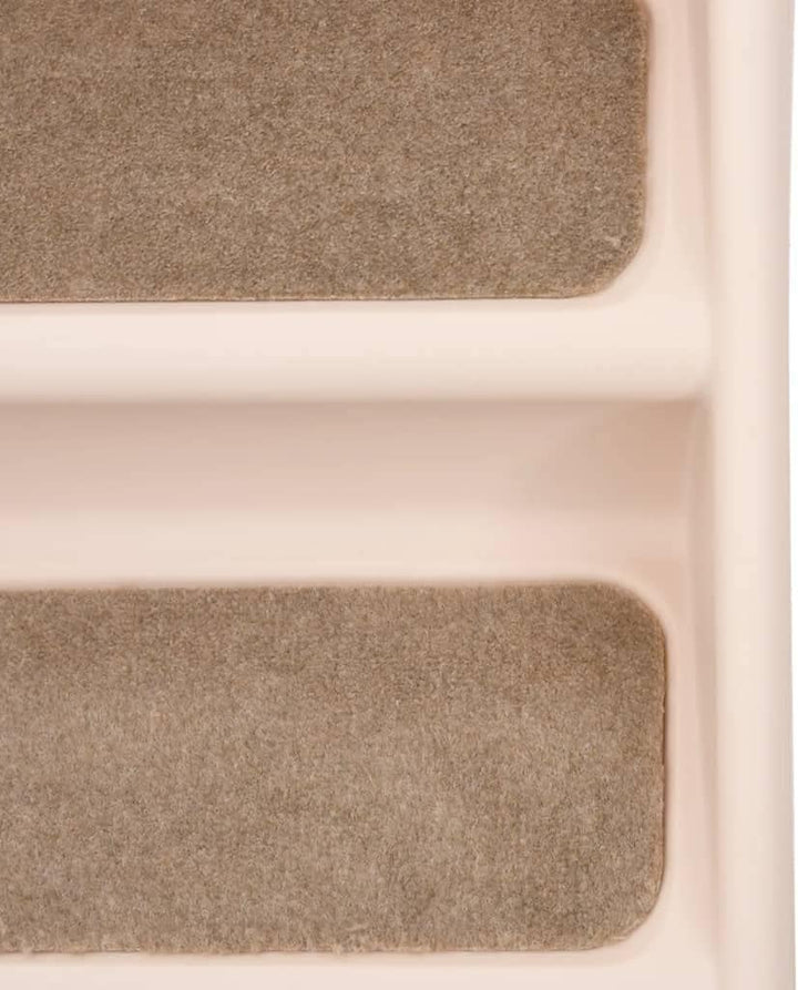 Hundetreppe Klappbar Creme 62x40x49,5 cm mit rutschfesten Füssen und Stufen für Senioren, Tiere und