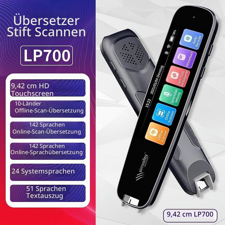 simvalley MOBILE Übersetzerstift: Übersetzer-Stift, 142 Online-Sprachen, Scan-Funktion, Touch-Displa