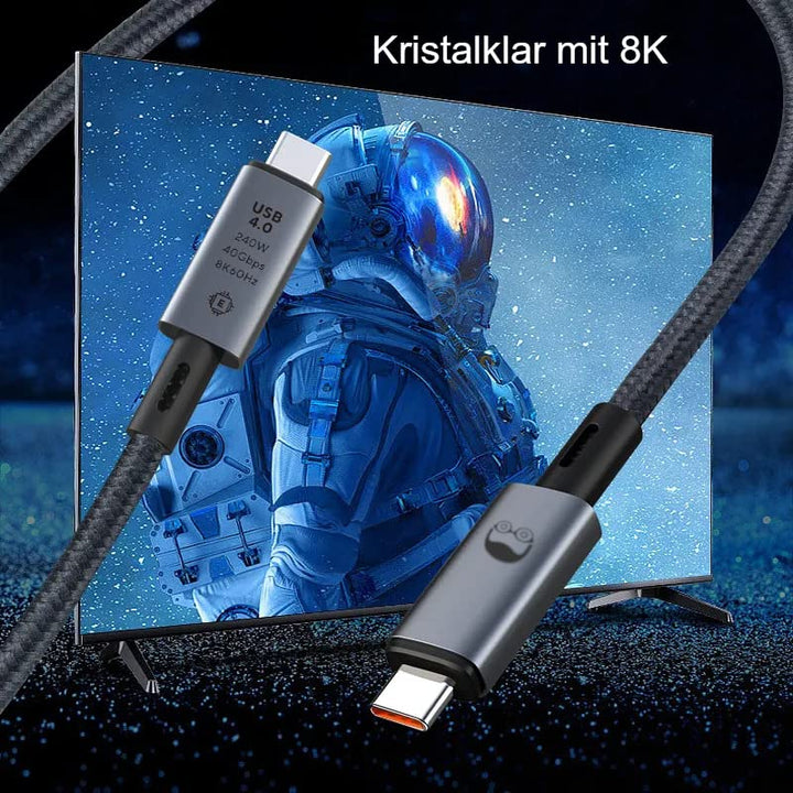 Thunderbolt 4 - 90° Winkel Kabel, Unterstützt 4k 8K HD Display, 40 Gbit/s Datentransfer, Monitorkabe