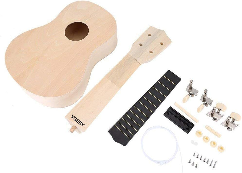 21 Zoll Ukulele DIY Kit, Holz Körper Hals Steg Griffbrett Ihre 4 String Ukulele DIY Basteln für Lern