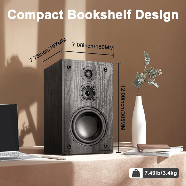 GEYGUY Passive Regal-Lautsprecher Paar,160 Watt RMS,3-Wege-Heim-Stereo-Lautsprecher,5.25" Woofer,2.0