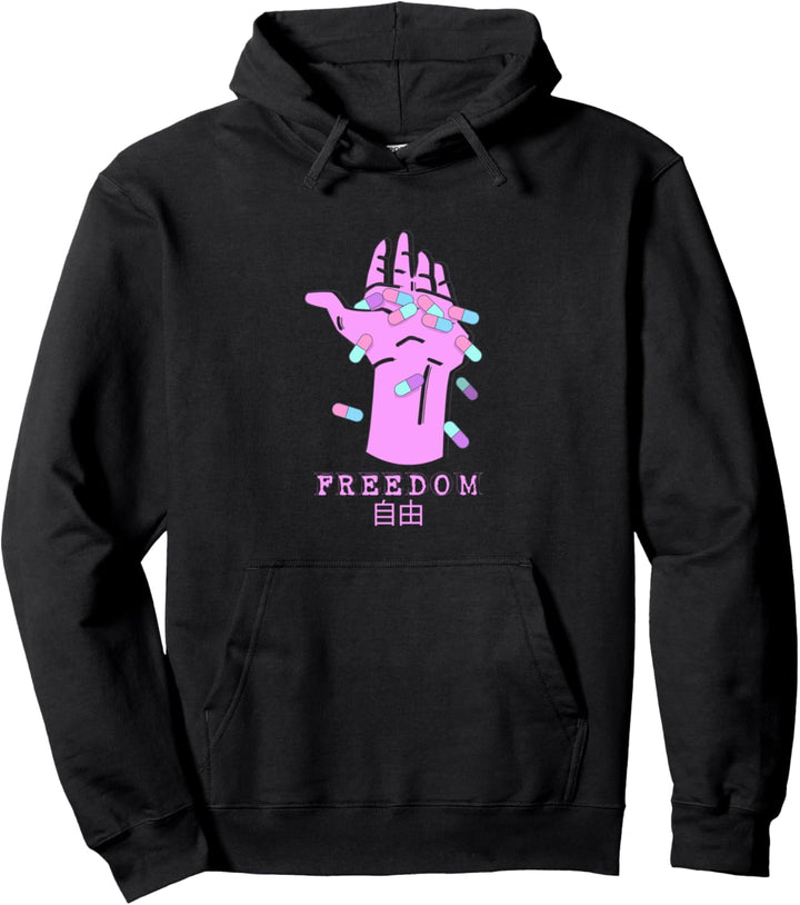 Japanese Pastel Aesthetic Freedom Yami Kawaii Pastel Goth Pullover Hoodie