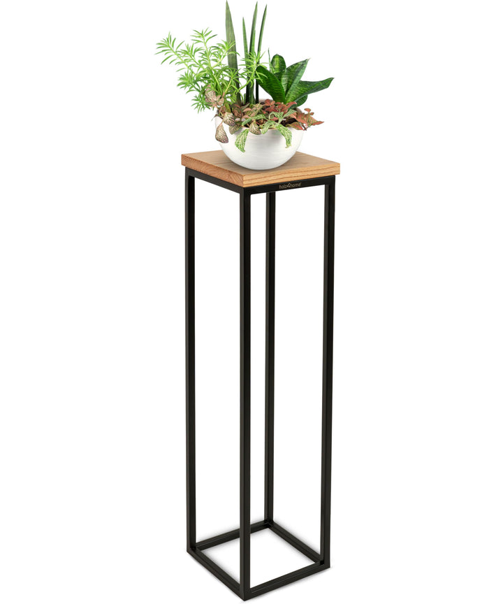 holz4home® Dekoständer aus massiv Eichenholz I Blumenständer Natur Geölt I Höhe: 90 cm I Dekosäule m
